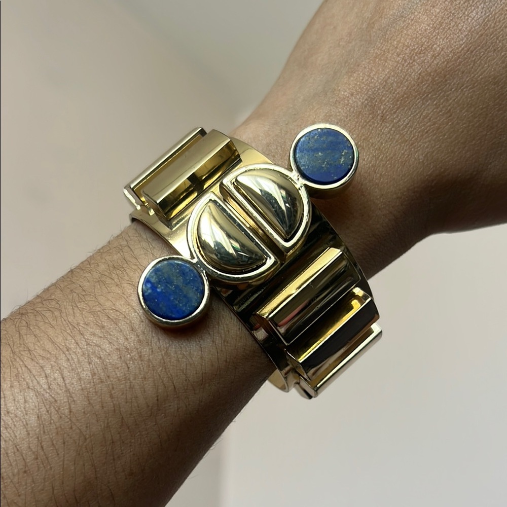 Zara Gold and Blue Statement Bracelet